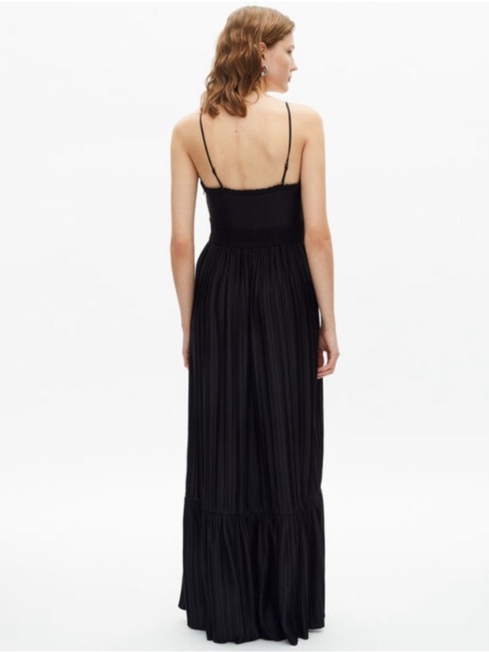 The Kooples Shirred Velvet Bow Long Maxi Dress NWT Size FR 0, US XS - Picture 3 of 9